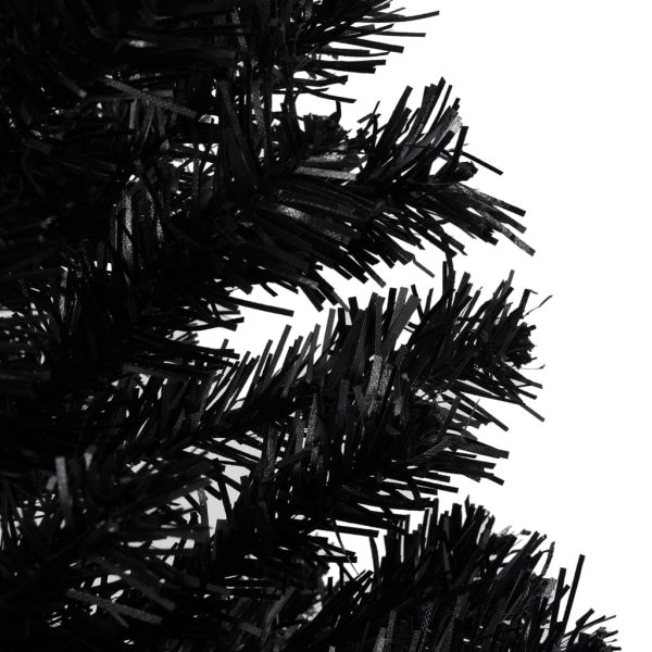 Árvore Natal artificial pré-iluminada c/ bolas 240cm PVC preto - Image 2