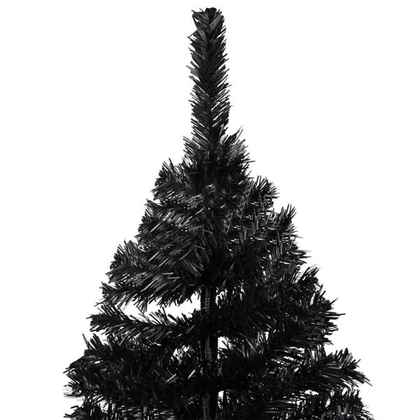 Árvore Natal artificial pré-iluminada c/ bolas 240cm PVC preto - Image 3