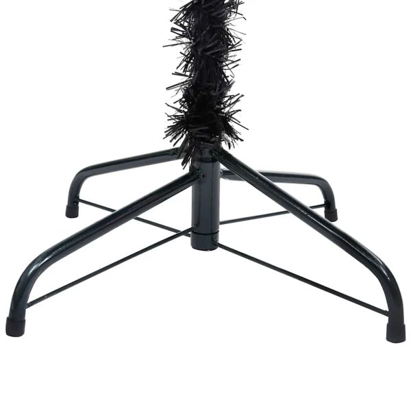 Árvore Natal artificial pré-iluminada c/ bolas 240cm PVC preto - Image 4