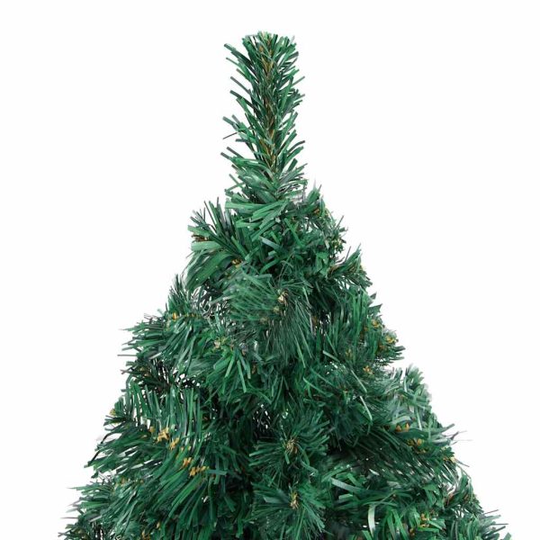 Árvore Natal artificial pré-iluminada c/ bolas 180 cm PVC verde - Image 2