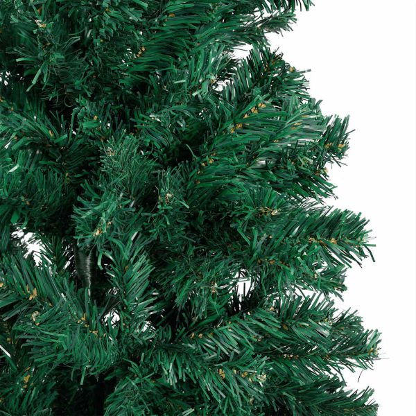 Árvore Natal artificial pré-iluminada c/ bolas 180 cm PVC verde - Image 4