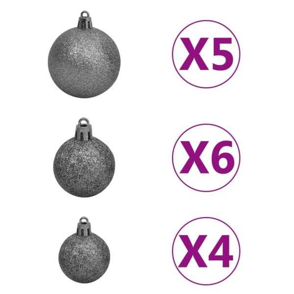 Árvore Natal artificial pré-iluminada c/ bolas 180 cm PVC verde - Image 6