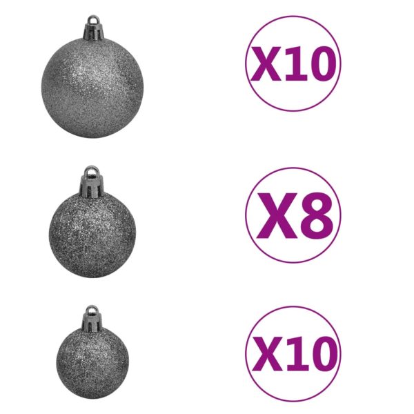 Árvore Natal artificial pré-iluminada c/ bolas 210 cm PVC verde - Image 7