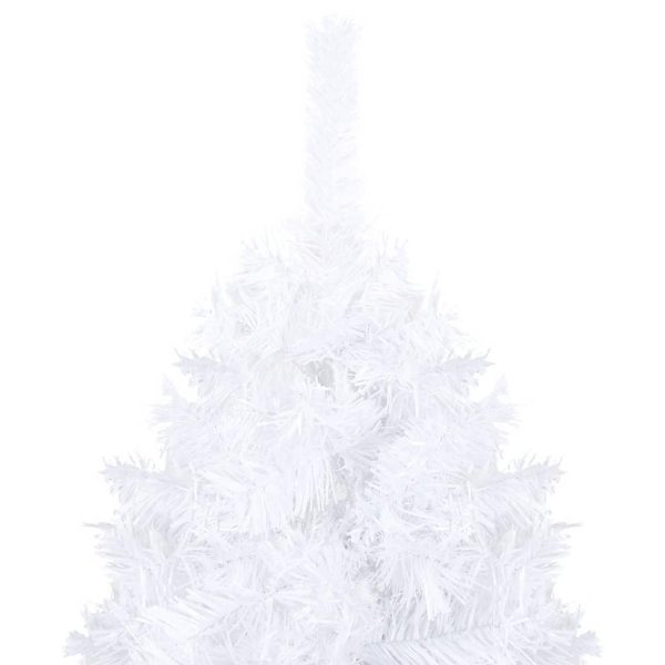Árvore Natal artificial pré-iluminada c/ bolas 120cm PVC branco - Image 2
