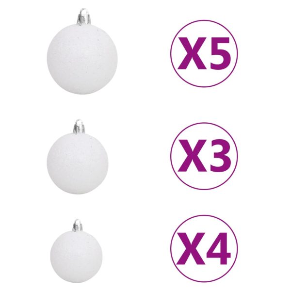 Árvore Natal artificial pré-iluminada c/ bolas branco - Image 6