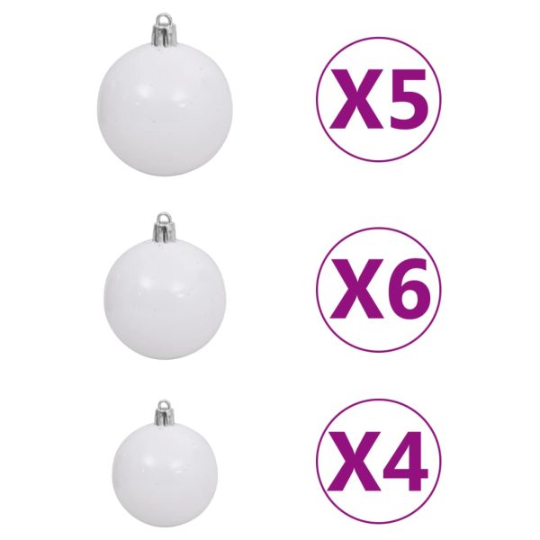 Árvore Natal artificial pré-iluminada c/ bolas branco - Image 8