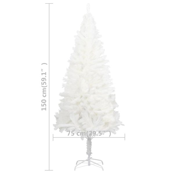 Árvore Natal artificial pré-iluminada c/ bolas 150 cm branco - Image 10