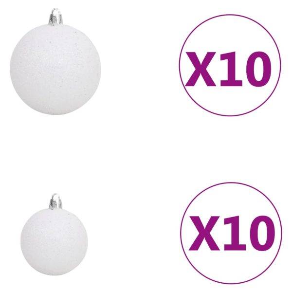 Árvore Natal artificial pré-iluminada c/ bolas branco - Image 7