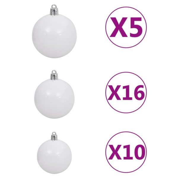 Árvore Natal artificial pré-iluminada c/ bolas branco - Image 9