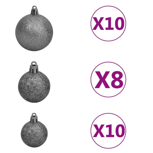 Árvore Natal artificial pré-iluminada c/ bolas 210 cm verde - Image 9