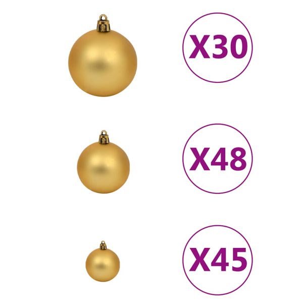 Árvore Natal artificial pré-iluminada c/bolas/LEDs 500cm branco - Image 11
