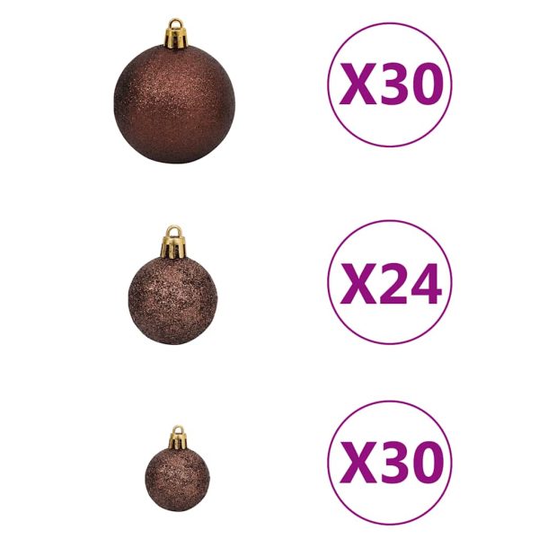 Árvore Natal artificial pré-iluminada c/bolas/LEDs 500cm branco - Image 9