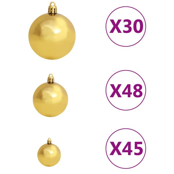 Árvore Natal artificial pré-iluminada c/bolas/LEDs 500cm branco - Image 10