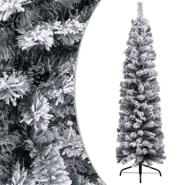 Árvore Natal artificial fina pré-iluminada c/ bolas 240cm verde - Image 2