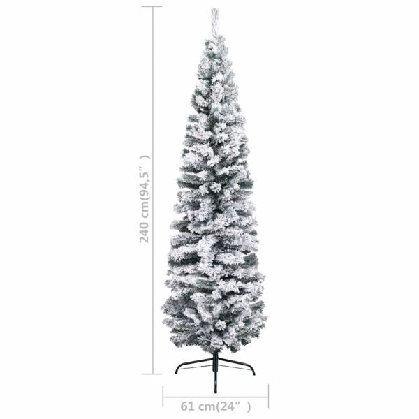 Árvore Natal artificial fina pré-iluminada c/ bolas 240cm verde - Image 10