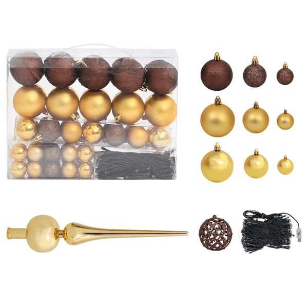 Árvore de Natal fina pré-iluminada com bolas 180 cm verde - Image 6