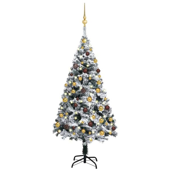 Árvore de Natal artificial pré-iluminada c/ bolas 120 cm verde