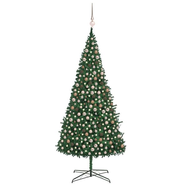 Árvore Natal artificial pré-iluminada c/ bolas/LEDs 400cm verde