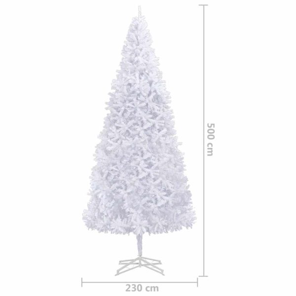Árvore Natal artificial pré-iluminada c/bolas/LEDs 500cm branco - Image 11