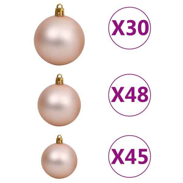 Árvore Natal artificial pré-iluminada c/bolas/LEDs 500cm branco - Image 5