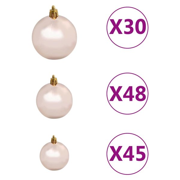 Árvore Natal artificial pré-iluminada c/bolas/LEDs 500cm branco - Image 8