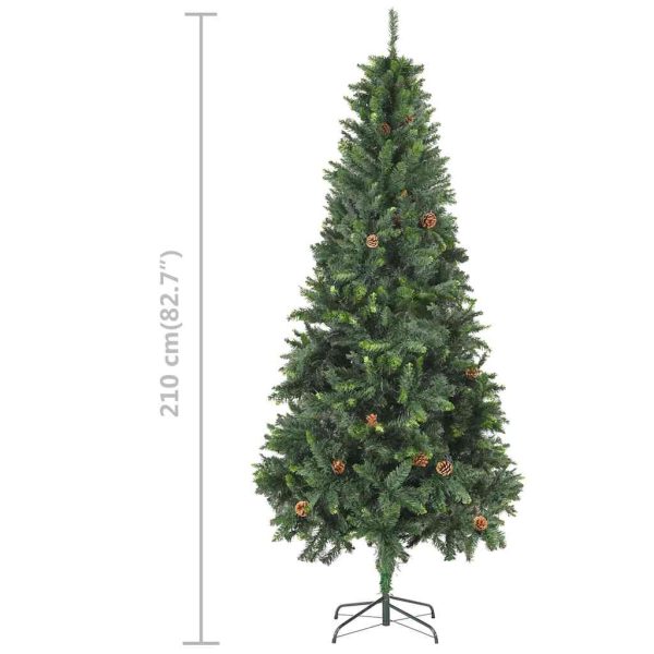 Árvore Natal artificial pré-iluminada c/ bolas e pinhas 210 cm - Image 11