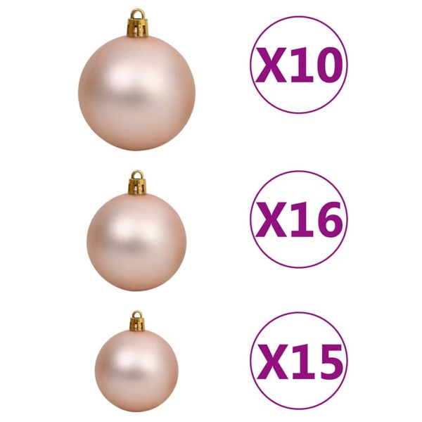 Árvore Natal artificial pré-iluminada c/ bolas e pinhas 210 cm - Image 5
