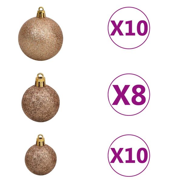 Árvore Natal artificial pré-iluminada c/ bolas e pinhas 210 cm - Image 6