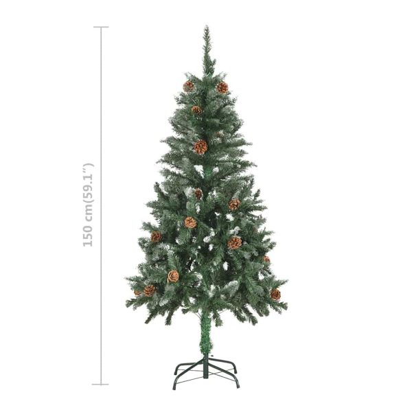 Árvore Natal artificial pré-iluminada c/ bolas e pinhas 150 cm - Image 11