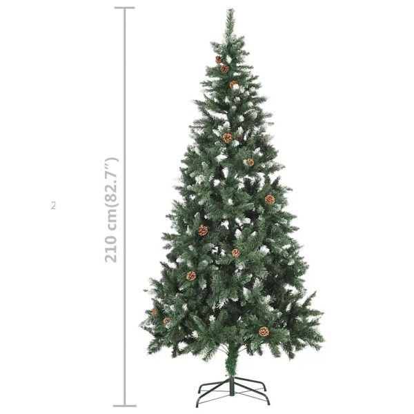 Árvore Natal artificial pré-iluminada c/ bolas e pinhas 210 cm - Image 11