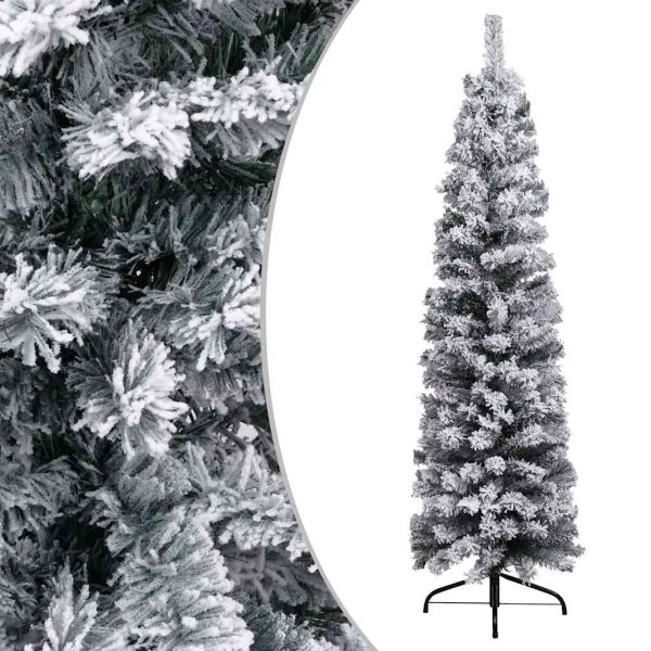 Árvore Natal artificial fina pré-iluminada c/ bolas 150cm verde - Image 2