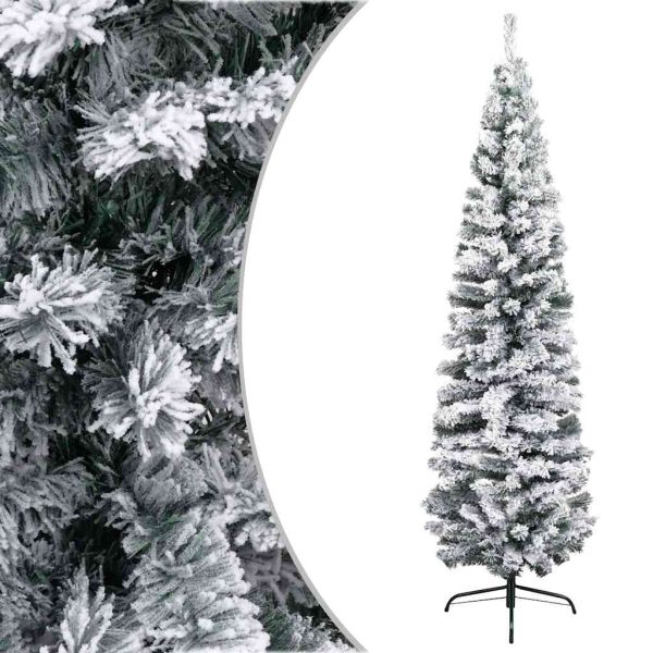 Árvore Natal artificial fina pré-iluminada c/ bolas 240cm verde - Image 2