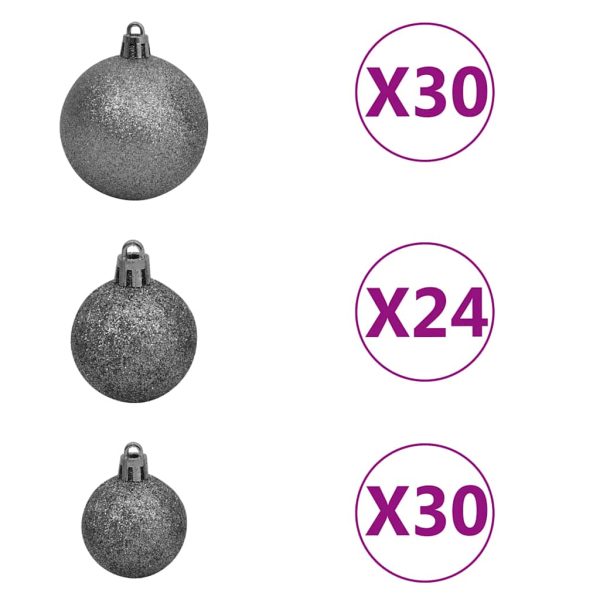 Árvore Natal artificial pré-iluminada c/bolas/LEDs 500cm branco - Image 11