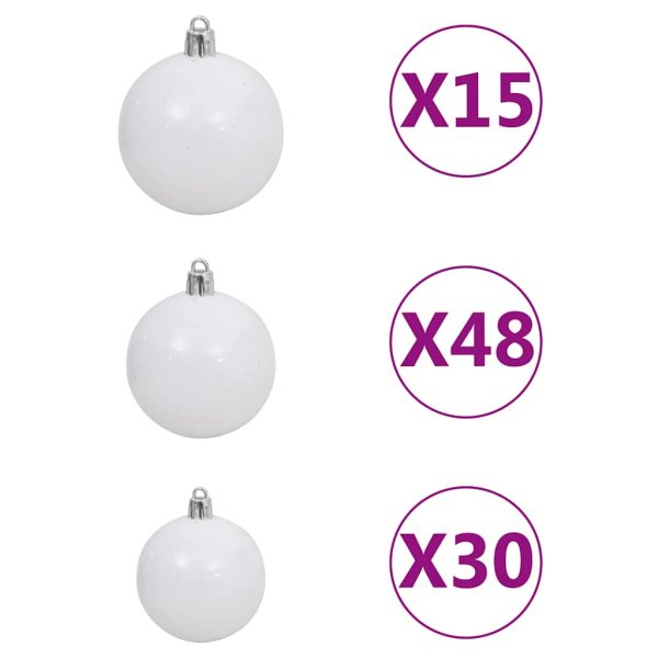 Árvore Natal artificial pré-iluminada c/bolas/LEDs 500cm branco - Image 6