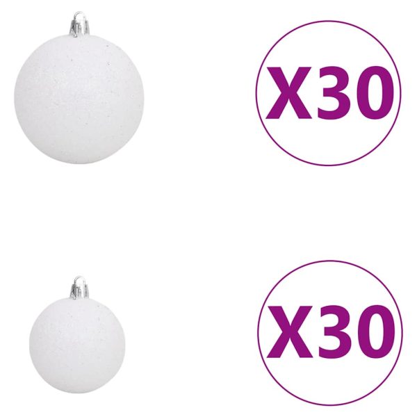 Árvore Natal artificial pré-iluminada c/bolas/LEDs 500cm branco - Image 10