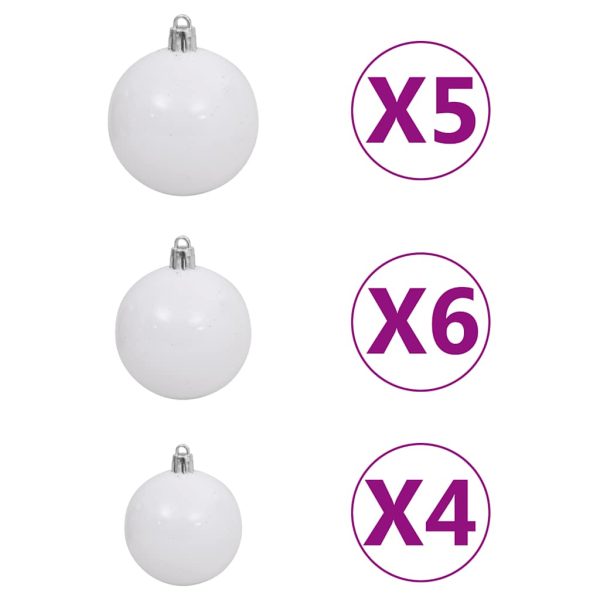 Árvore Natal artificial pré-iluminada c/ bolas e pinhas 150 cm - Image 7