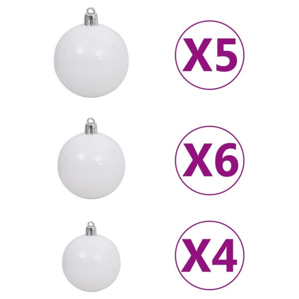 Árvore Natal artificial fina pré-iluminada c/ bolas 150cm verde - Image 9