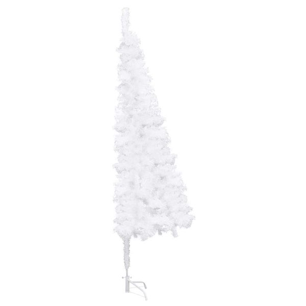 Árvore Natal artif. canto c/ luzes LED/bolas 150 cm PVC branco - Image 2