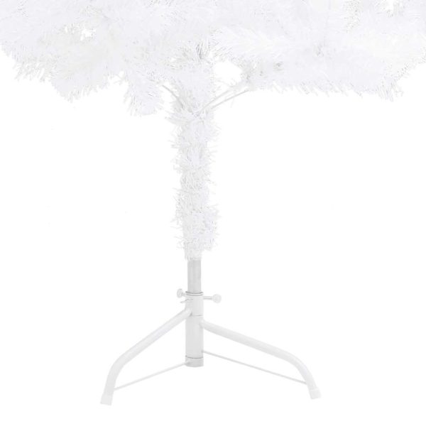 Árvore Natal artif. canto c/ luzes LED/bolas 150 cm PVC branco - Image 4
