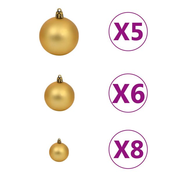 Árvore Natal artif. canto c/ luzes LED/bolas 150 cm PVC branco - Image 8