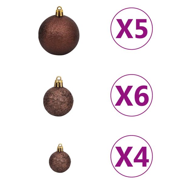 Árvore Natal artif. canto c/ luzes LED/bolas 150 cm PVC branco - Image 9