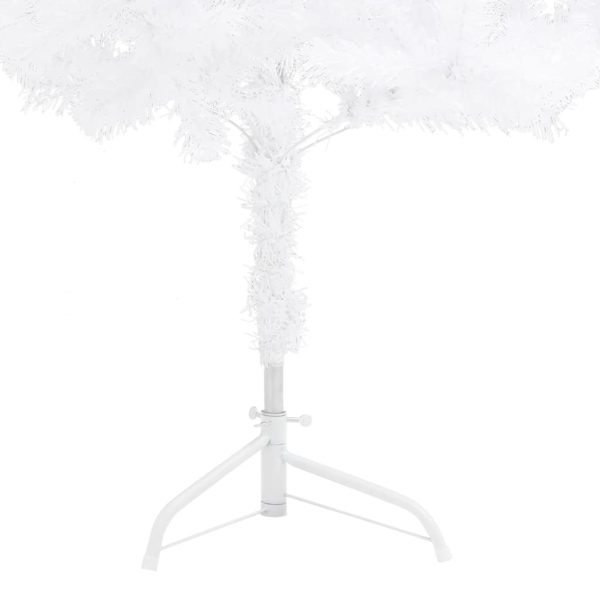 Árvore Natal artif. canto c/ luzes LED/bolas 210 cm PVC branco - Image 4