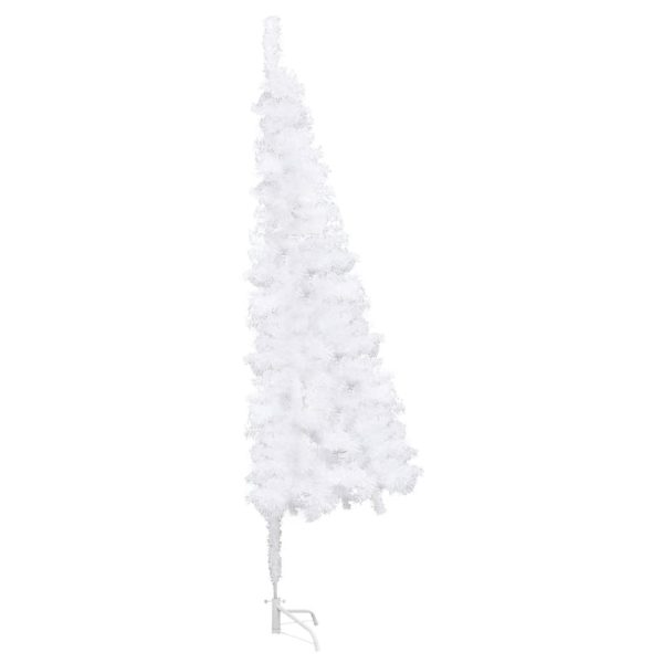 Árvore Natal artif. canto c/ luzes LED/bolas 240 cm PVC branco - Image 2