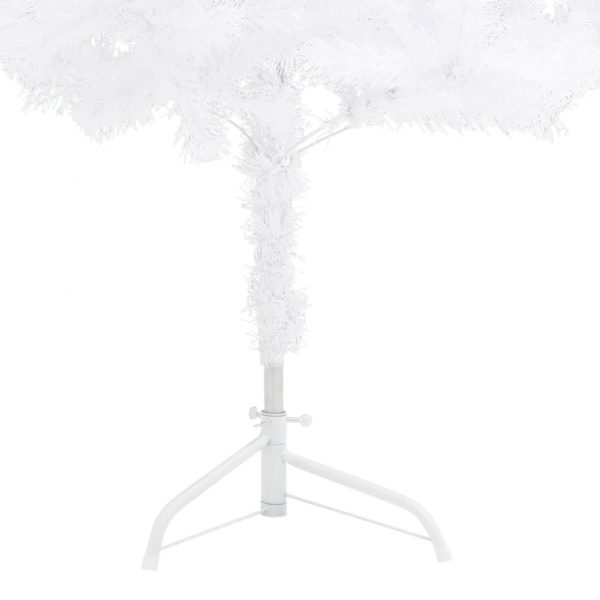 Árvore Natal artif. canto c/ luzes LED/bolas 240 cm PVC branco - Image 4
