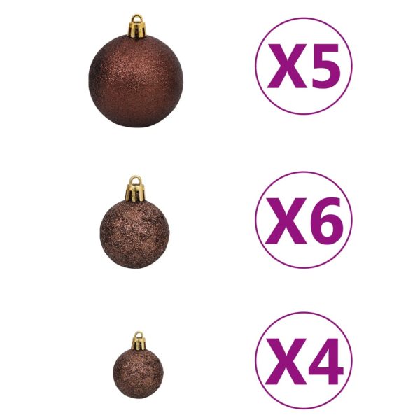 Árvore Natal artif. canto c/ luzes LED/bolas 240 cm PVC branco - Image 9