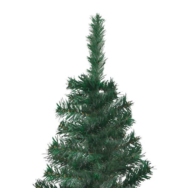 Árvore Natal artif. canto c/ luzes LED/bolas 150 cm PVC verde - Image 4