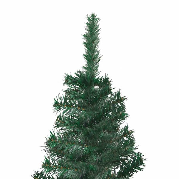 Árvore Natal artif. canto c/ luzes LED/bolas 240 cm PVC verde - Image 4
