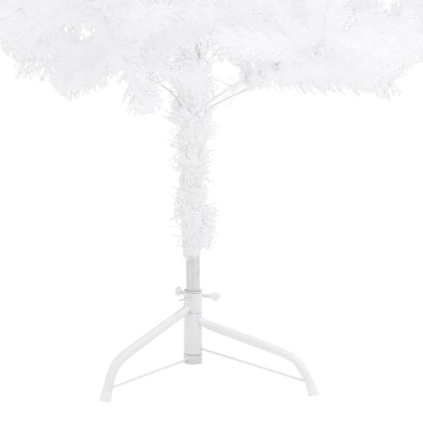 Árvore Natal artif. canto c/ luzes LED/bolas 150 cm PVC branco - Image 5