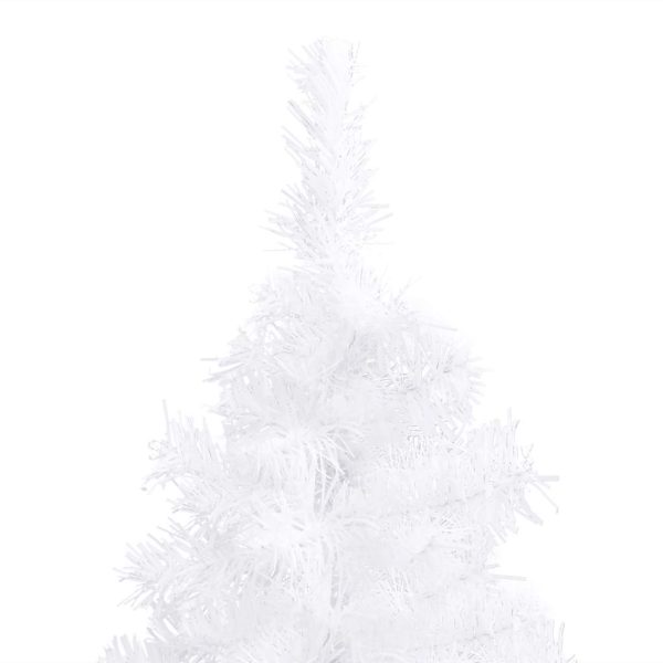 Árvore Natal artif. canto c/ luzes LED/bolas 180 cm PVC branco - Image 4