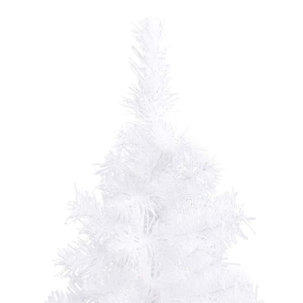 Árvore Natal artif. canto c/ luzes LED/bolas 210 cm PVC branco - Image 4